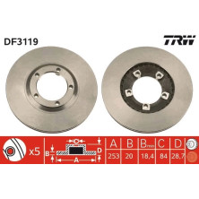 TRW | Bremsscheibe | DF3119