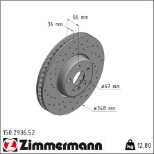 Zimmermann | Bremsscheibe | 150.2936.52 Zimmermann | Bremsscheibe | 150.2936.52