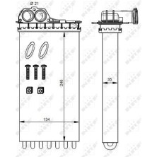 NRF | Wärmetauscher, Innenraumheizung | ohne Rohr | 54332