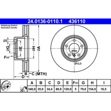 ATE | Bremsscheibe | 24.0136-0110.1