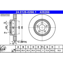 ATE | Bremsscheibe | 24.0128-0266.1