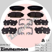 Zimmermann | Bremsbelagsatz, Scheibenbremse | 25119.170.2