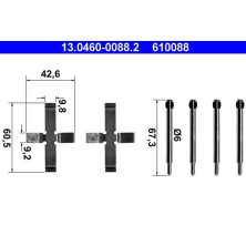 ATE | Zubehörsatz, Scheibenbremsbelag | 13.0460-0088.2