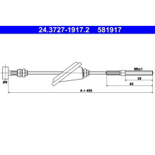 ATE | Seilzug, Feststellbremse | 24.3727-1917.2