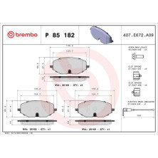 Brembo | Bremsbelagsatz, Scheibenbremse | P 85 182