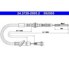 ATE | Seilzug, Kupplungsbetätigung | 24.3728-2005.2