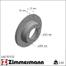 Zimmermann | Bremsscheibe | 460.1511.52