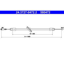 ATE | Seilzug, Feststellbremse | 24.3727-0472.2