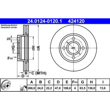 ATE | Bremsscheibe | 24.0124-0120.1