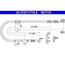 ATE | Seilzug, Feststellbremse | 24.3727-1715.2