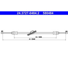 ATE | Seilzug, Feststellbremse | 24.3727-0484.2