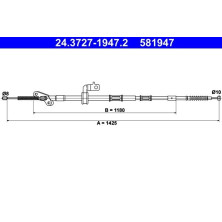 ATE | Seilzug, Feststellbremse | 24.3727-1947.2