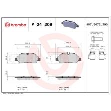 Brembo | Bremsbelagsatz, Scheibenbremse | P 24 209