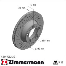 Zimmermann | Bremsscheibe | 460.1562.20