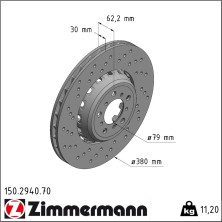 ZIMMERMANN 150.2940.70 – Sport‑Bremsscheibe Ø380 mm links ZIMMERMANN 150.2940.70 – Sport‑Bremsscheibe Ø380 mm links