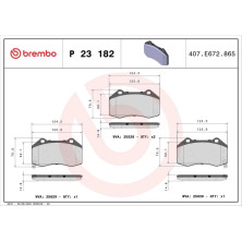 Brembo | Bremsbelagsatz, Scheibenbremse | P 23 182