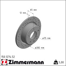 Zimmermann | Bremsscheibe | 150.1274.52