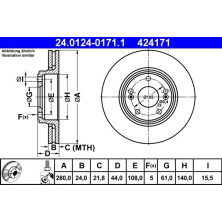 ATE | Bremsscheibe | 24.0124-0171.1