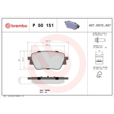 Brembo | Bremsbelagsatz, Scheibenbremse | P 50 151