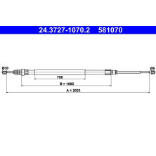 ATE | Seilzug, Feststellbremse | 24.3727-1070.2