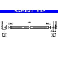 ATE | Bremsschlauch | 24.5225-0240.3