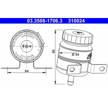 ATE | Ausgleichsbehälter, Bremsflüssigkeit | 03.3508-1706.3