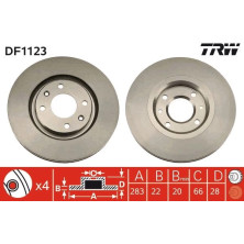 TRW | Bremsscheibe | DF1123