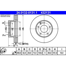 ATE | Bremsscheibe | 24.0132-0131.1