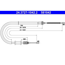 ATE | Seilzug, Feststellbremse | 24.3727-1042.2