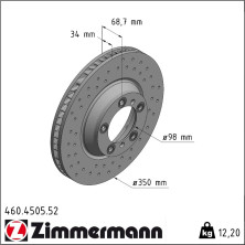 Zimmermann | Bremsscheibe | 460.4505.52