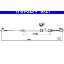 ATE | Seilzug, Feststellbremse | 24.3727-0445.2