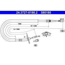 ATE | Seilzug, Feststellbremse | 24.3727-0180.2