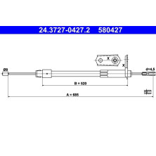 ATE | Seilzug, Feststellbremse | 24.3727-0427.2
