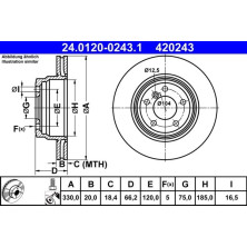 ATE | Bremsscheibe | 24.0120-0243.1