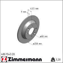 Zimmermann | Bremsscheibe | 480.1543.20