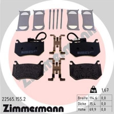 Zimmermann | Bremsbelagsatz, Scheibenbremse | 22565.155.2