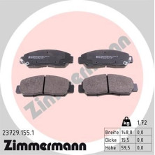 Zimmermann | Bremsbelagsatz, Scheibenbremse | 23729.155.1