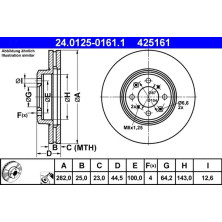 ATE | Bremsscheibe | 24.0125-0161.1