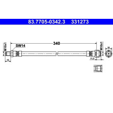 ATE | Bremsschlauch | 83.7705-0342.3