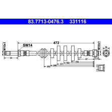 ATE | Bremsschlauch | 83.7713-0476.3