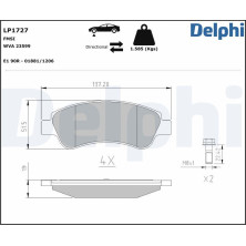 Delphi | Bremsbelagsatz, Scheibenbremse | LP1727