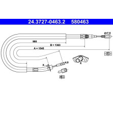 ATE | Seilzug, Feststellbremse | 24.3727-0463.2