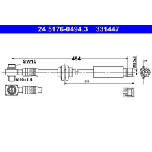 ATE | Bremsschlauch | 24.5176-0494.3