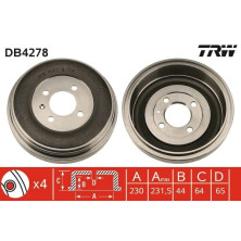 TRW | Bremstrommel | DB4278