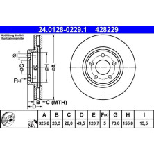 ATE | Bremsscheibe | 24.0128-0229.1