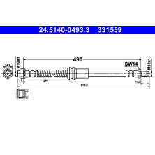 ATE | Bremsschlauch | 24.5140-0493.3