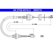 ATE | Seilzug, Kupplungsbetätigung | 24.3728-0519.2
