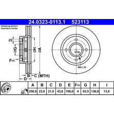 ATE | Bremsscheibe | 24.0323-0113.1