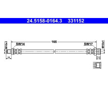 ATE | Bremsschlauch | 24.5158-0164.3