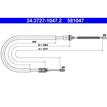 ATE | Seilzug, Feststellbremse | 24.3727-1047.2